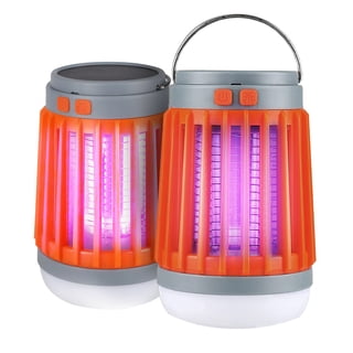 (2 Pack) Fuze Bug Zapper Mosquito Killer Lamp 3-in-1 Rechargeable Solar & USB Powered Waterproof Hanging Camping Lantern