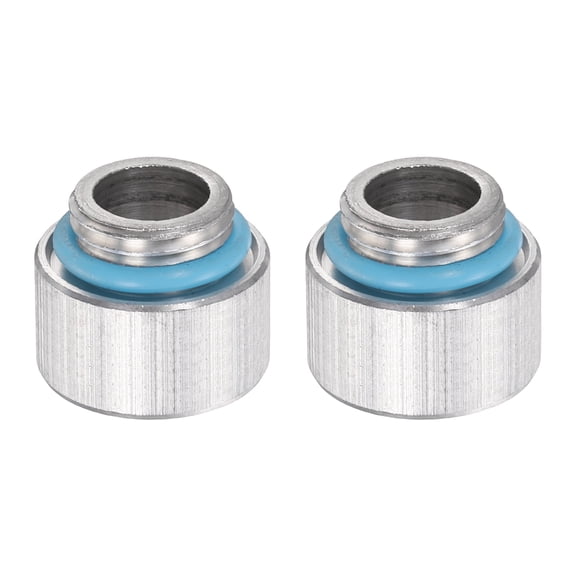 2-Pack G1/4" Male to Female Extender Fitting 10mm Extender Adapter with O-Ring - Durable Aluminum Hard Tubing Compression Fitting for PC Water Cooling System, Silver