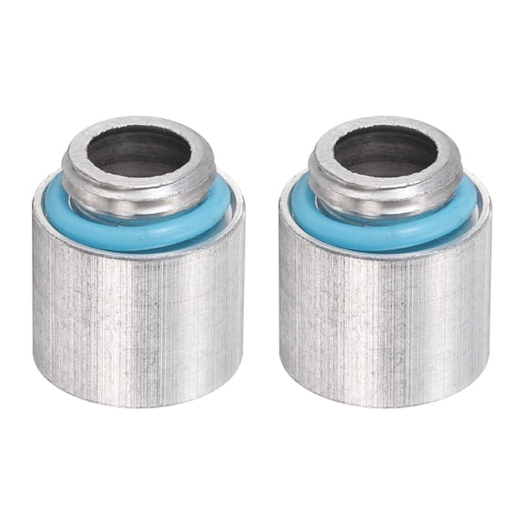 2-Pack G1/4" Male to Female Extender Fitting 15mm Extender Adapter with O-Ring - Durable Aluminum Hard Tubing Compression Fitting for PC Water Cooling System, Silver