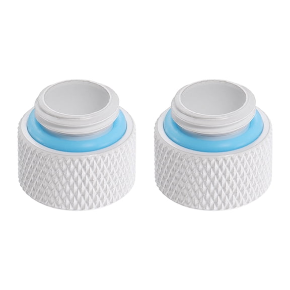2-Pack G1/4" Male to Female Extender Fitting G1/4" x 10mm Extender Adapter with O-Ring for PC Water Cooling System, White