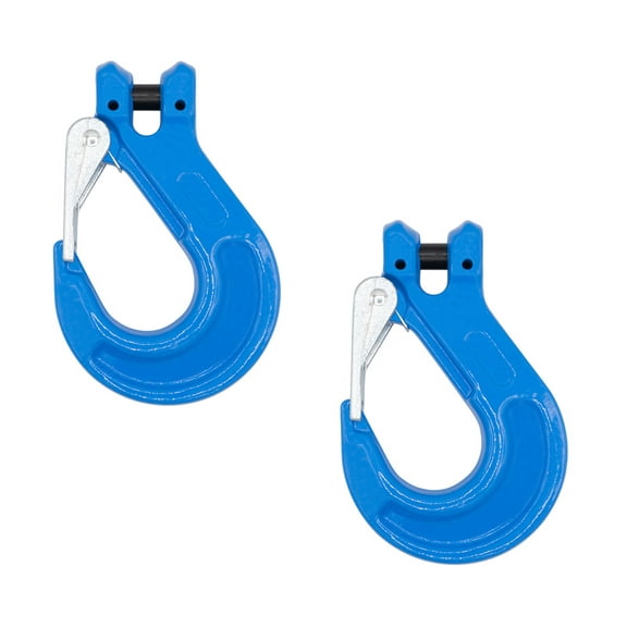 2 Pack G100 1/2" Clevis Sling Hook with Latch - 15,000 LBS WLL - Sky Blue Heavy Duty Grade 100 Lifting Sling Hooks for Recovery, Lifting & Rigging