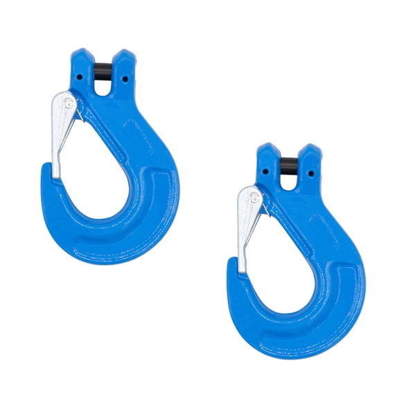 2 Pack G100 3/8" Clevis Sling Hook with Latch - 8,800 LBS WLL - Sky Blue Heavy Duty Grade 100 Lifting Sling Hooks for Recovery, Lifting & Rigging
