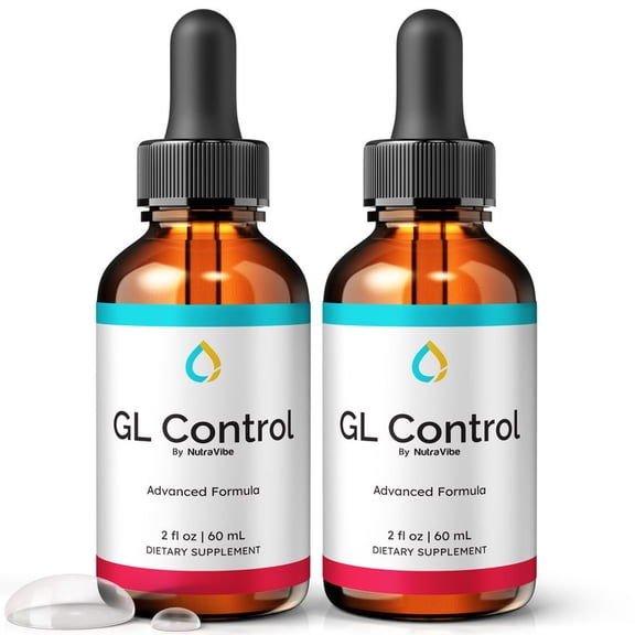 (2 Pack) GL Control Drops Daily Liquid Formula with a Clean, Natural Blend to Support Natural Flow, Balanced Levels & Healthy Circulation | Convenient for Consistent Use (60 Servings)