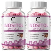 (2 Pack)Inositol 1000mg with Omega-3 ALA 640mg, Formulated for Women's Hormone Balance, Ovarian Support, Metabolic Health, Plant-Sourced Omega-3, 240 Softgels