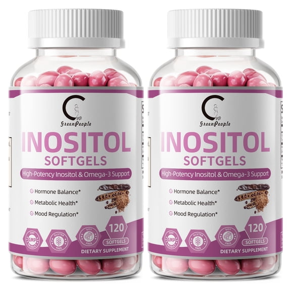 (2 Pack) GPGP GreenPeople Myo-Inositol & D-Chiro Inositol Blend Capsule | Liver Support & Fat Metabolism Dietary Supplement for Men & Women | 240 Capsules