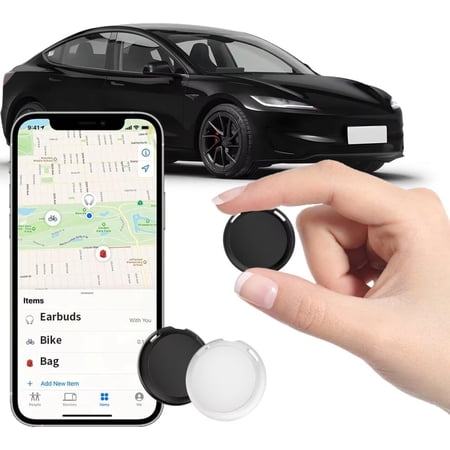 2 Pack GPS Trackers for Vehicles Work with Find My (iOS Only) Real Time Mini Car Item Finder Global Coverage Hidden Car Locator Tracking Device No Monthly Fee or Subscription No SIM Card Required