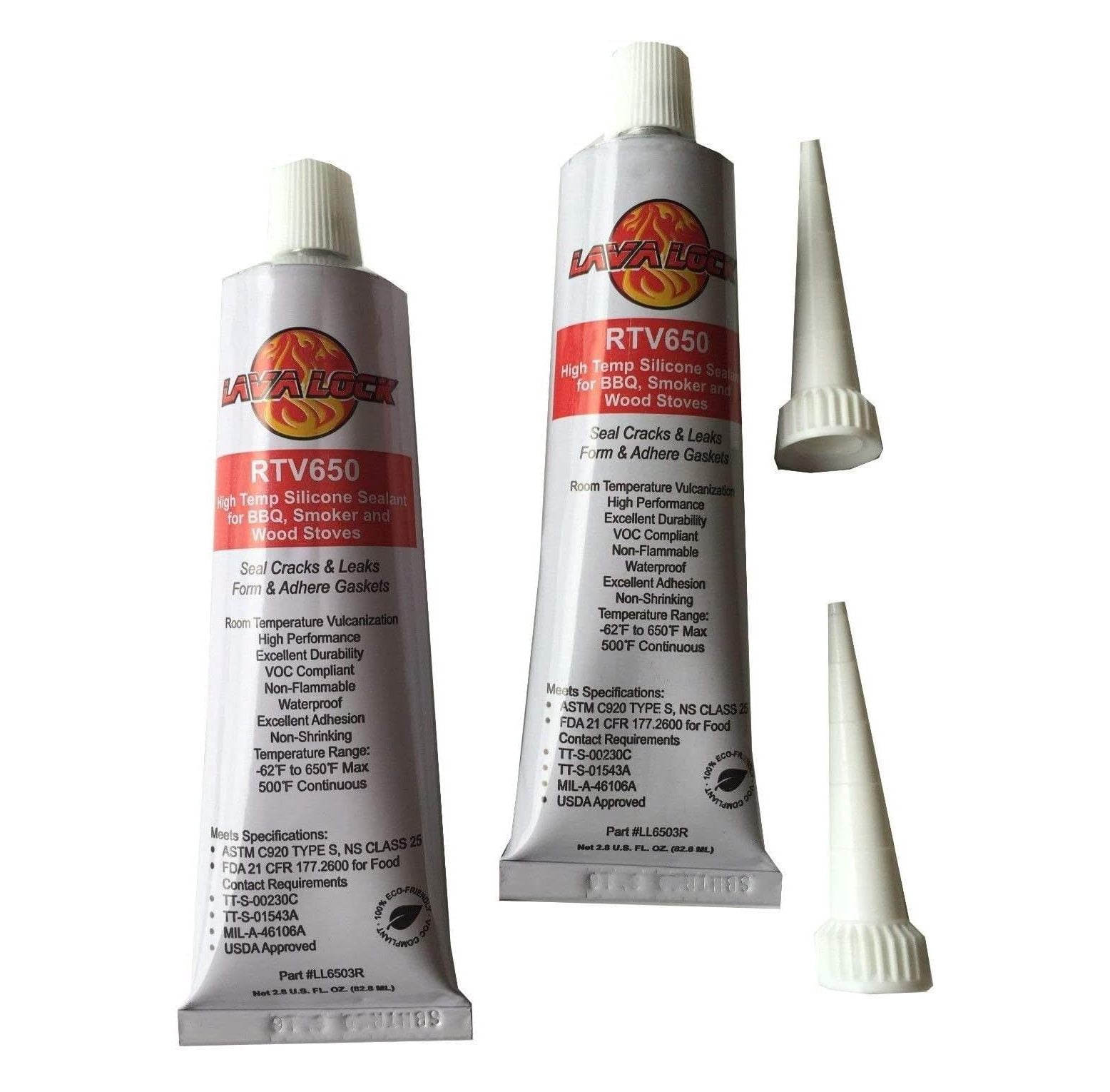 2 Pack GREATYUUO BBQ Sealer Hi Temp RTV 650 Smoker Grade Adhesive Red