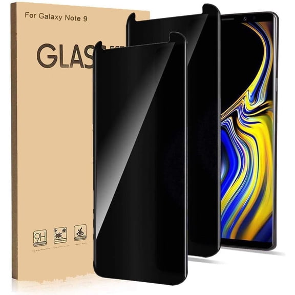 [2 Pack] for Galaxy Note 9 Privacy Screen Protector and Camera Lens Protector, 9H Hardness, HD Clear, Full Coverage, Case Friendly, Easy Installation, Bubble Free, for Samsung Galaxy Note 9-6.8 Inch