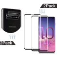thumbnail image 1 of [2 Pack] Galaxy S10 6.1" Screen Protector & Camera Lens Protector, Allytech HD Clear Bubble Free Full Coverage Support Fingerprint Sensor Anti- Scratch Tempered Glass for Samsung Galaxy S10, 1 of 7