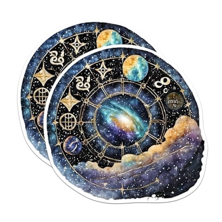 (2 Pack) Galaxy Signs Horoscope Zodiac Star Signs Magnet - 5" On Longest Side - Premium Magnet - for Cars, Refrigerators, Toolboxes, Lockers- Made in USA - MAG0710