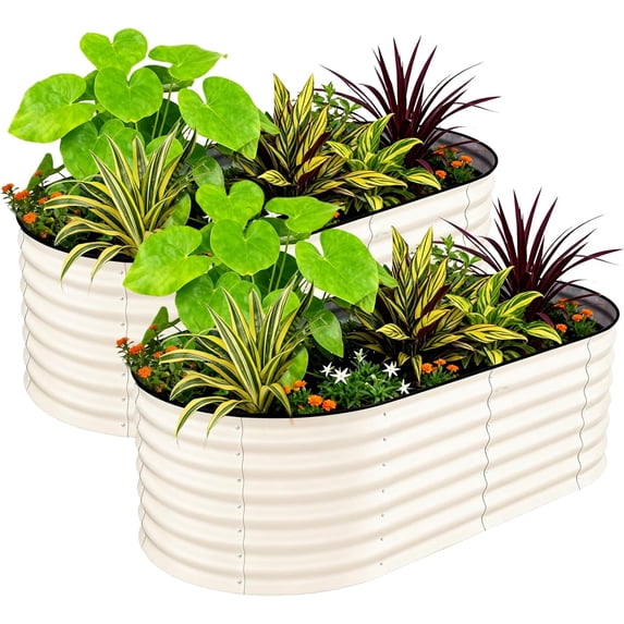 2 Pack Galvanized Raised Garden Beds - 6x3x2FT Planter Box for ...