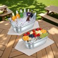 thumbnail image 1 of 2 Pack Galvanized Steel Party Cooler & Drink Tub, 22.5” Large Outdoor Ice Bucket for Beer, Wine and Beverages, 1 of 7