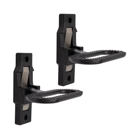 (2 Pack) Galvanized Steel Trailer Folding Step - Black