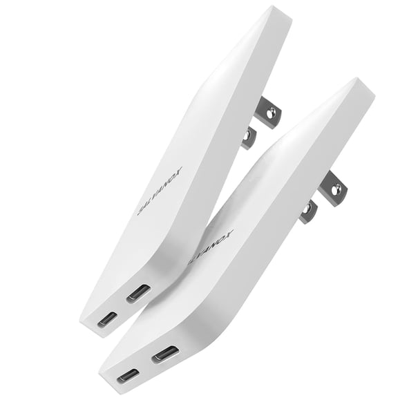 Galvanox Flat USB C Wall Charger (20W) Ultra Slim Multi Port Fast Charging Outlet Plug for iPhone 15/16/17 Pro Max & Samsung Galaxy Phones (2 pack)