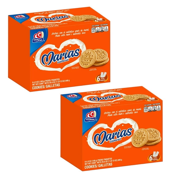 ( 2 Pack ) Gamesa Marias Cookies 4.9 oz, 6 Count (128 cookies)
