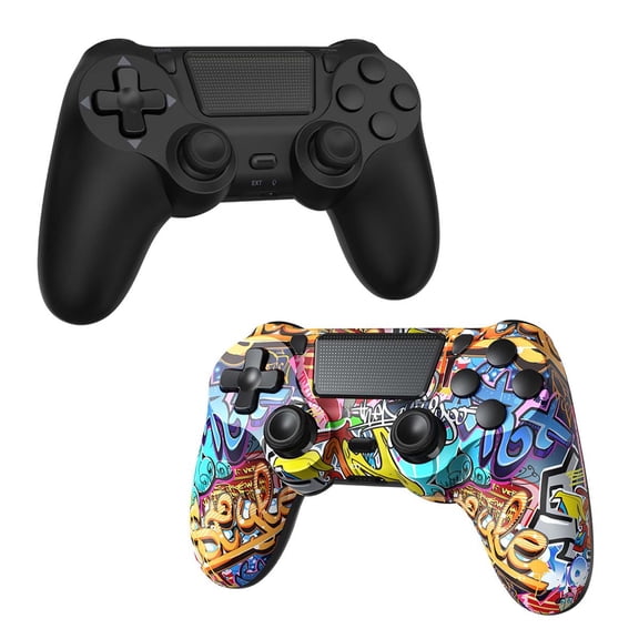2 Pack Gaming Controller Compatible with P-3/P-4/PC, Wireless Controller Gamepad with Motion Controller & Dual Vibration & Wake-Up Function