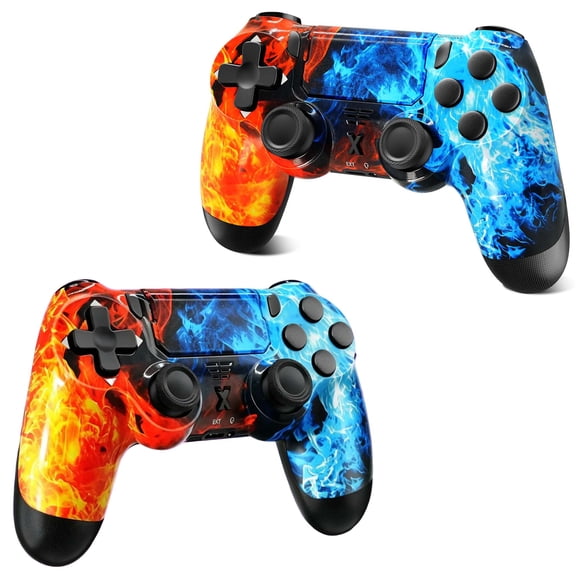 2 Pack Gaming Controller Compatible with P-3/P-4/PC, Wireless Controller Gamepad with Motion Controller & Dual Vibration & Wake-Up Function