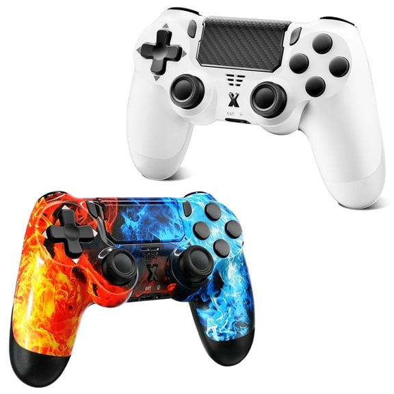 2 Pack Gaming Controller Compatible with P-3/P-4/PC, Wireless Controller Gamepad with Motion Controller & Dual Vibration & Wake-Up Function