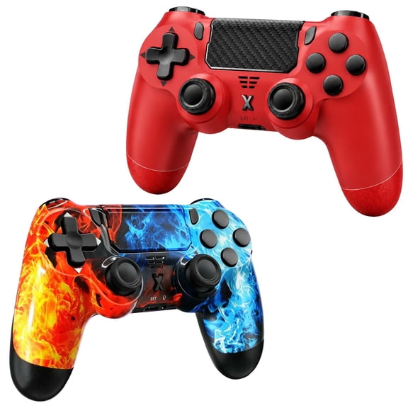 2 Pack Gaming Controller Compatible with P-3/P-4/PC, Wireless Controller Gamepad with Motion Controller & Dual Vibration & Wake-Up Function