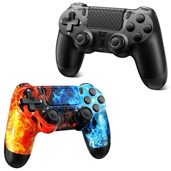 2 Pack Gaming Controller Compatible with P-3/P-4/PC, Wireless Controller Gamepad with Motion Controller & Dual Vibration & Wake-Up Function