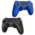 thumbnail image 1 of 2 Pack Gaming Controller for P4/Slim/Pro & PC, Wireless Controller with Dual Vibration & 6-Asix Gyro Motion Control - Black & Blue, 1 of 5