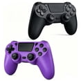 thumbnail image 1 of 2 Pack Gaming Controller for P4/Slim/Pro & PC, Wireless Controller with Dual Vibration & 6-Asix Gyro Motion Control - Black & Purple, 1 of 5