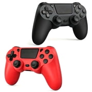 2 Pack Gaming Controller for P4/Slim/Pro & PC, Wireless Controller with Dual Vibration & 6-Asix Gyro Motion Control