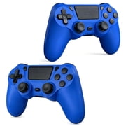 2 Pack Gaming Controller for P4/Slim/Pro & PC, Wireless Controller with Dual Vibration & 6-Asix Gyro Motion Control - Blue