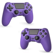 2 Pack Gaming Controller for P4/Slim/Pro & PC, Wireless Controller with Dual Vibration & 6-Asix Gyro Motion Control - Purple
