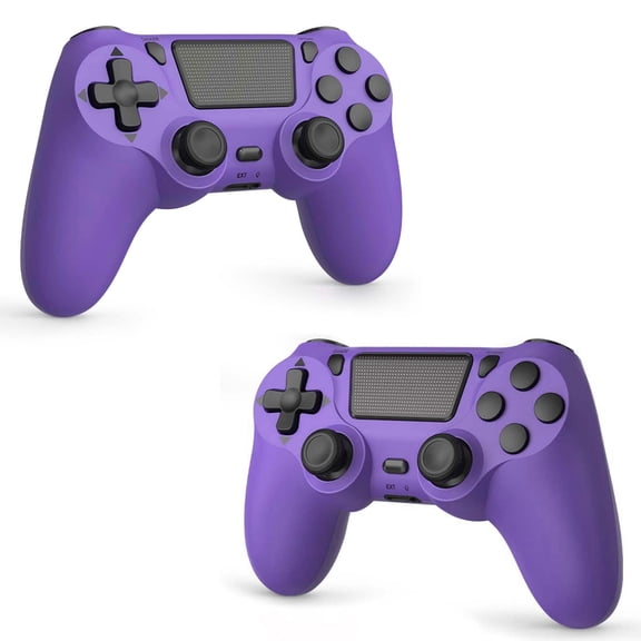 2 Pack Gaming Controller for P-4/Slim/Pro & PC, Wireless Controller with Dual Vibration & 6-Asix Gyro Motion Control - Purple