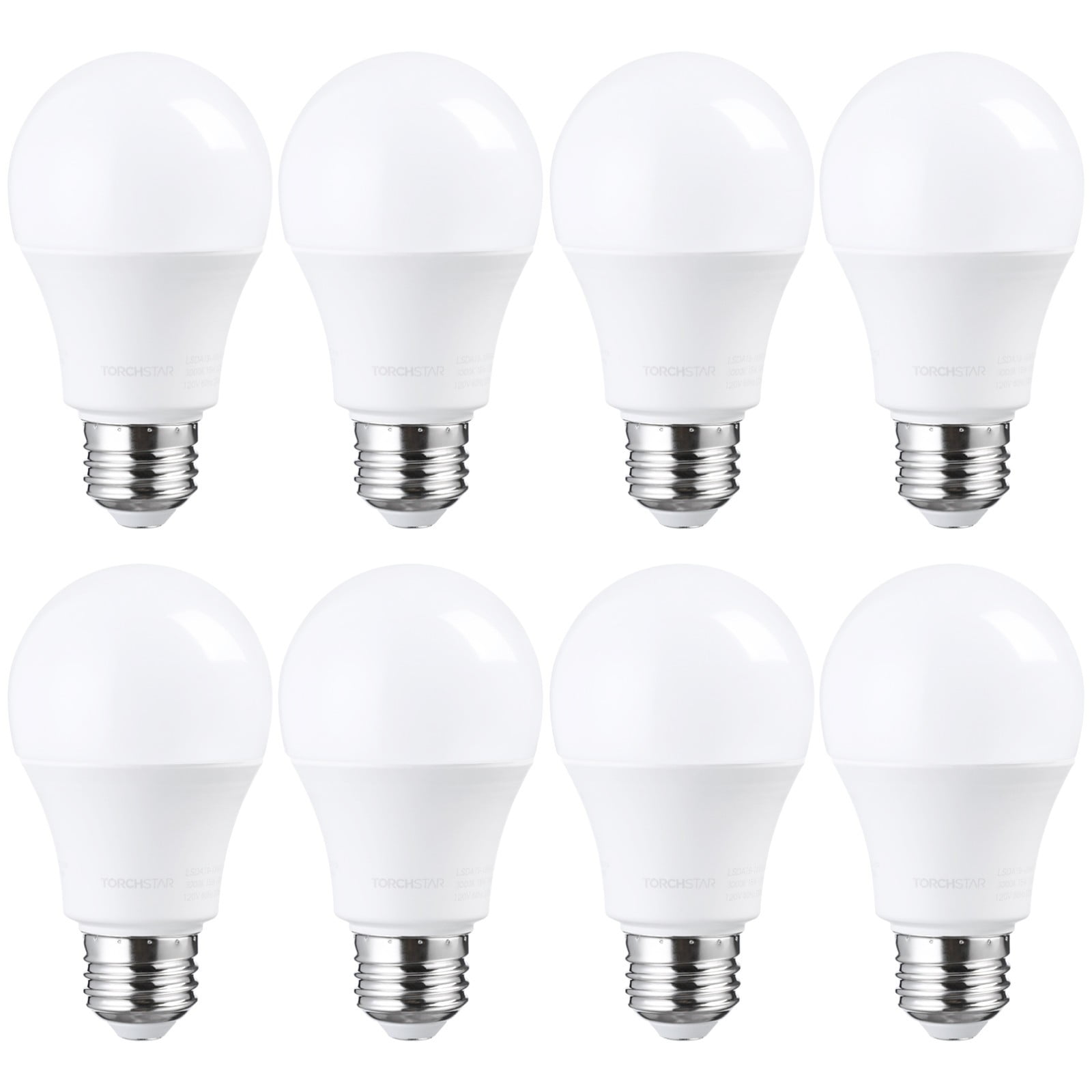 8 Pack Garage Door Opener LED Light Bulb, 100W Equivalent, 1700 Lumens Ultra-Bright A19, Shock Resistant Minimize Interference, 3000K Warm White, 15-Watt, UL-FCC listed, E26 Base