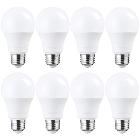 8 Pack Garage Door Opener LED Light Bulb, 100W Equivalent, 1700 Lumens Ultra-Bright A19, Shock Resistant Minimize Interference, 3000K Warm White, 15-Watt, UL-FCC listed, E26 Base