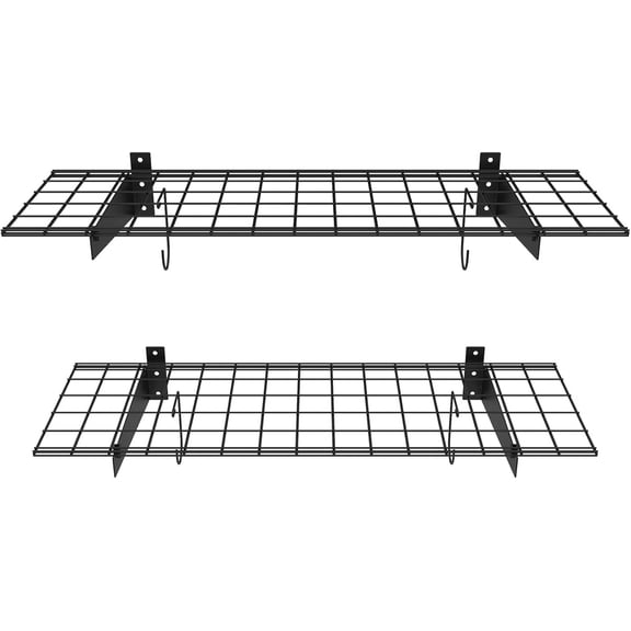 2 Pack Garage Wall Shelves, 15" x 45" Wall Mounted Wire Shelves for Garage Heavy Duty Wall Shelving