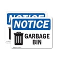 thumbnail image 1 of (2 Pack) Garbage Can OSHA Notice Sign 18 Inch X 12 Inch Plastic Sign, Weather Resistant, UV Protected for Workplace, Business, and Construction Site, Made in the USA, 1 of 8