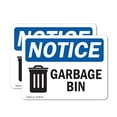 thumbnail image 1 of (2 Pack) Garbage Can Sign With Symbol OSHA Notice Sign 14 Inch X 10 Inch Vinyl Label Decal Sticker Weather Resistant, UV Protected for Workplace, Business, and Construction Site, Made, 1 of 7