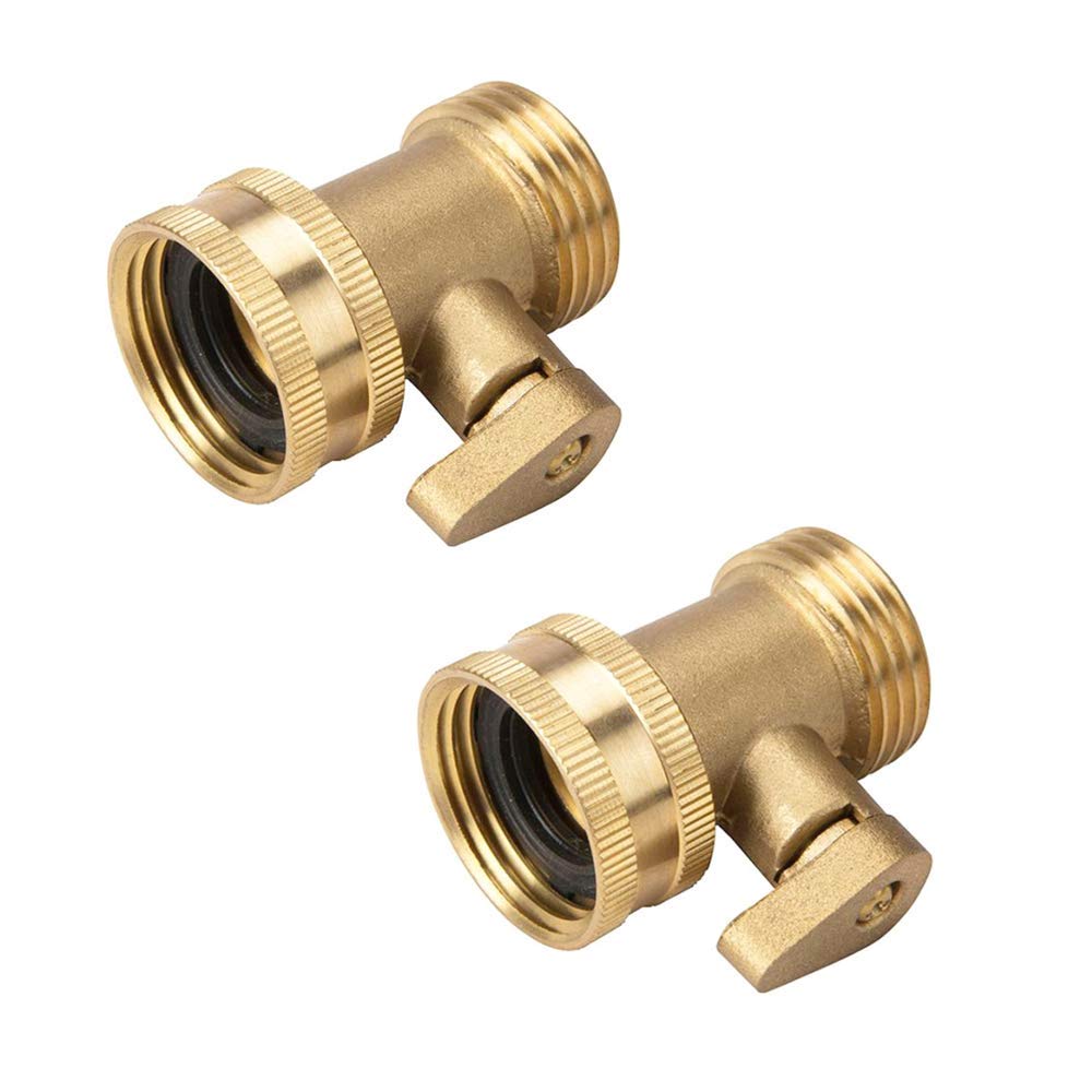 2 Pack Garden Hose AIF4 Brass Shut Off Valve, 3/4'' Thread Heavy Duty