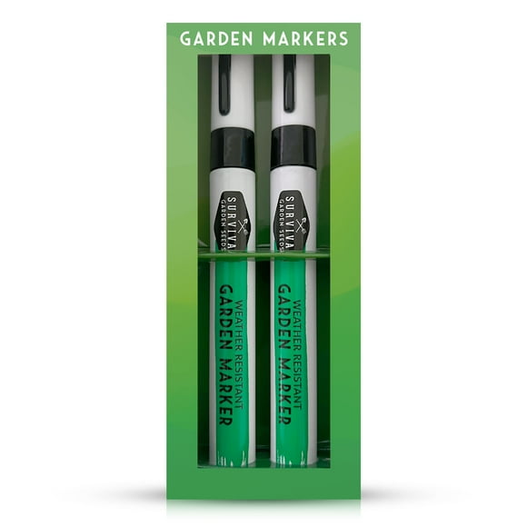 2 pack Garden Markers - Fade Resistant & Waterproof Black Ink by Survival Garden Seeds