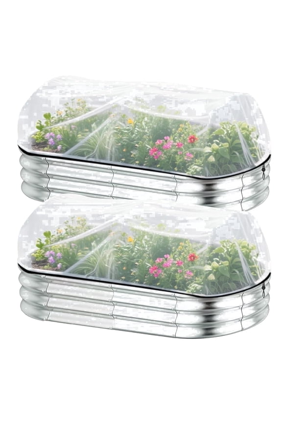 2-Pack Garden Netting for Raised Beds, Bird Netting Pest Barrier - Rectangular Plant Covers with Drawstring for Vegetable Protection