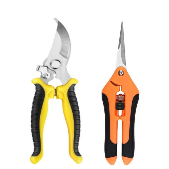2 Pack Garden Shears,19 cm+ 16.5 cm,Pruning Shears with Stainless Steel Blades,Portable Garden Scissor