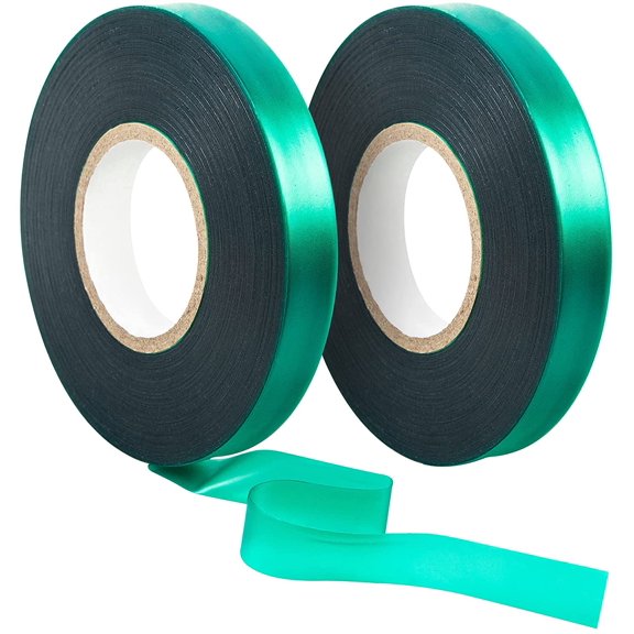 2 Pack Garden Tape Roll, 150 Ft Thick Reusable Green Plant Ties Nursery Tapes, 1/2" Wide Stretch Ties Tape Tomato Plant Support for Indoor Outdoor Patio Furit Tree, Climbing Flowers, Vegetables