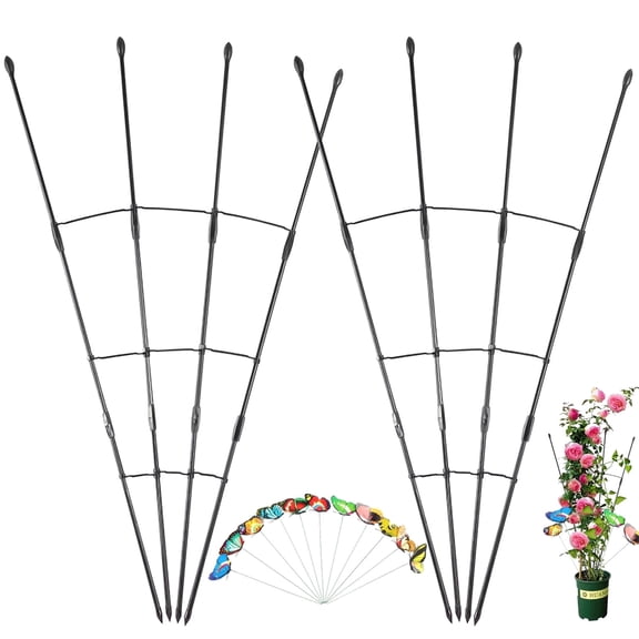 2 Pack Garden Trellis for Climbing Plants Outdoor & Indoor, 47in Obelisk Trellis Rustproof Plant Support Indoor Plants Trellis for Climbing Flowers & Vegetables, Potted Plants