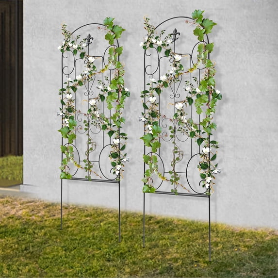 2 Pack Garden Trellis for Climbing Plants Outdoor Large Rust Proof Garden Panels