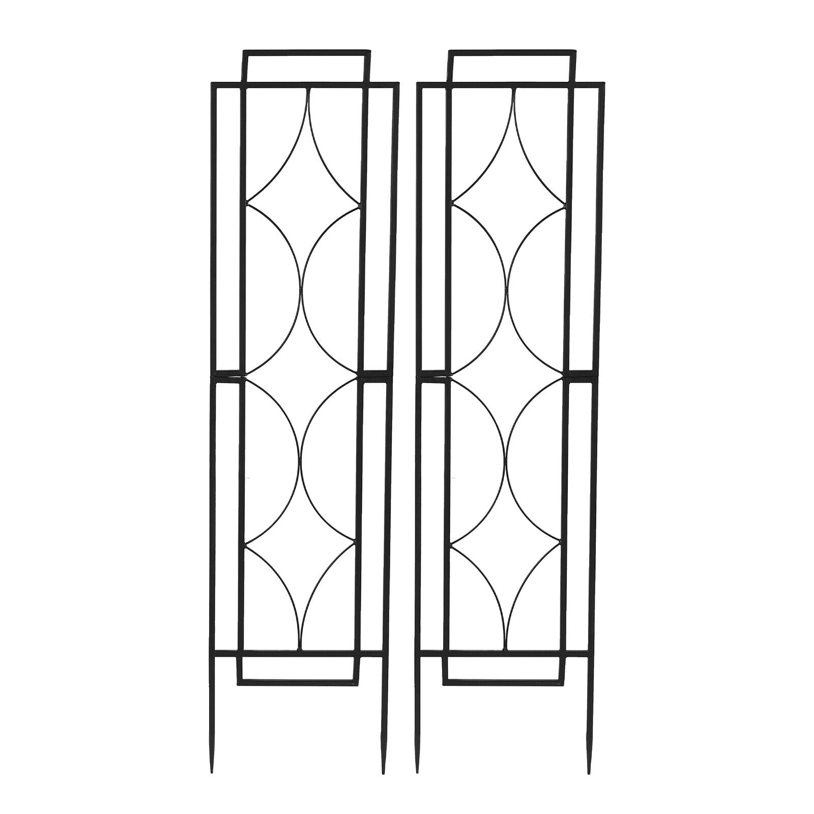2 Pack Garden Trellises, Black 4FT Garden Climbing Plants Support Metal