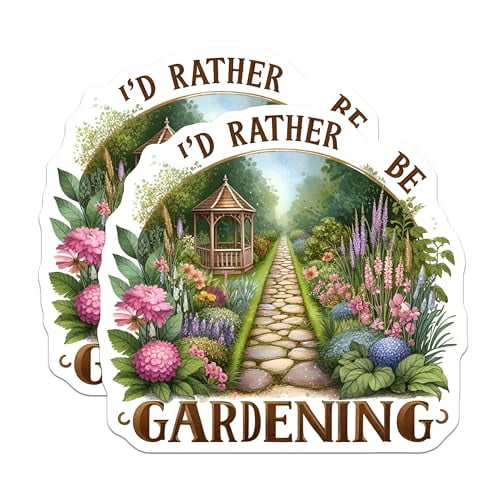 (2 Pack) Gardening Enthusiast Magnets Magnets - I'd Rather Be Gardening - Garden Decor - 5" On Longest Side - Made in USA - Sticks to Refrigerators & Metal Surfaces - MAG8805