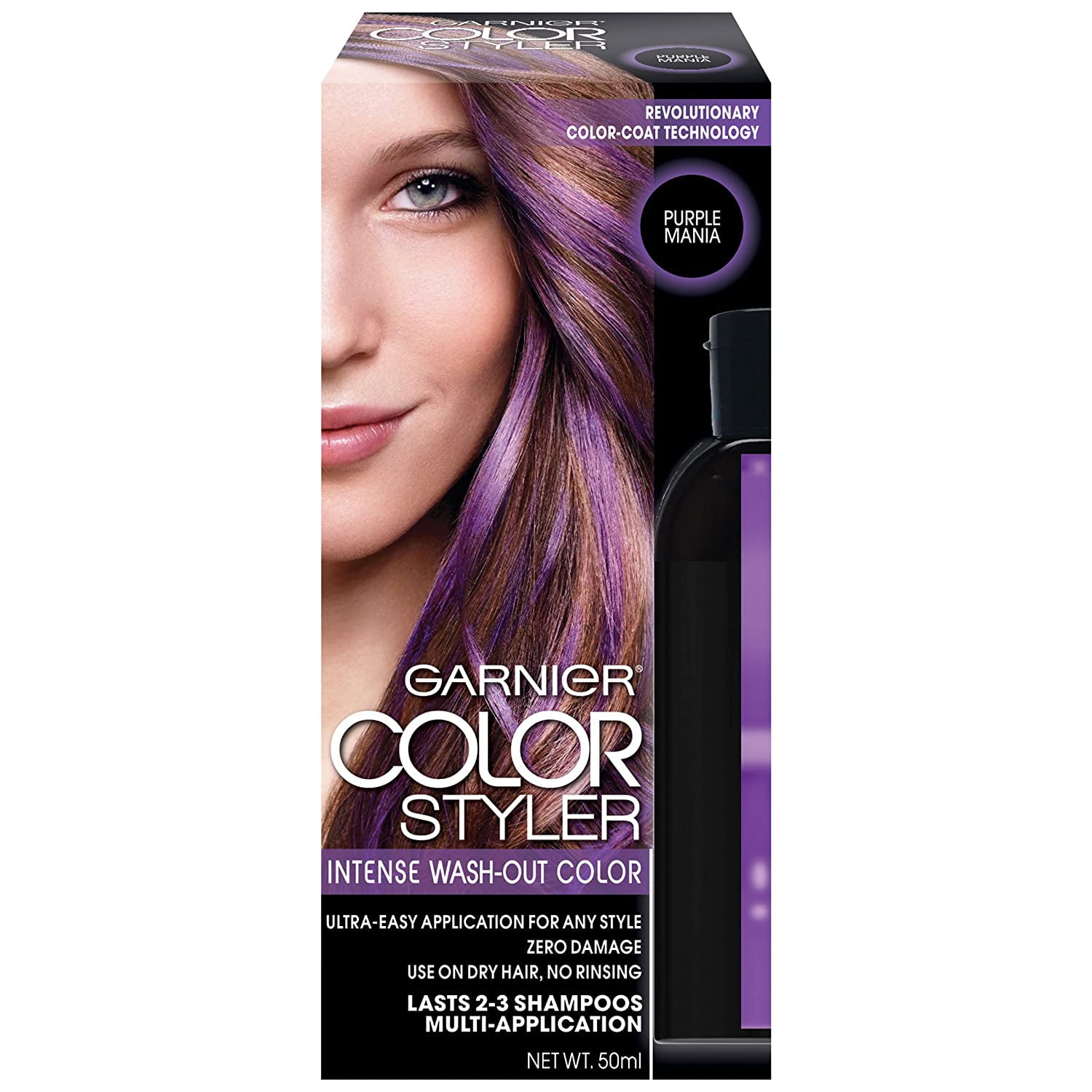 2 Pack Garnier Hair Color Styler Intense Wash-Out Color, Purple Mania