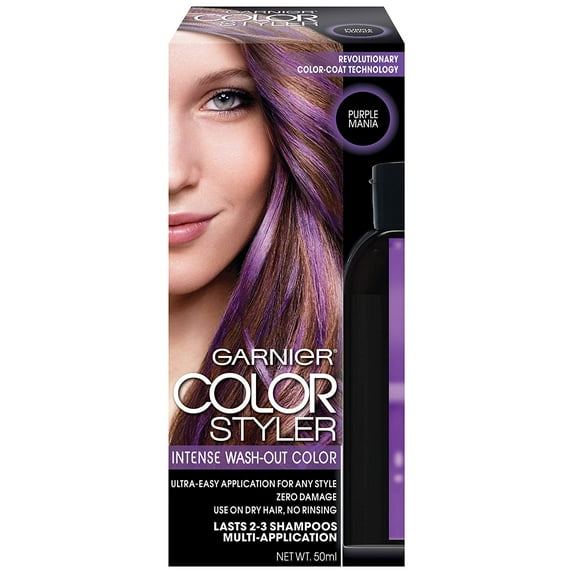 2 Pack Garnier Hair Color Styler Intense Wash-Out Color, Purple Mania