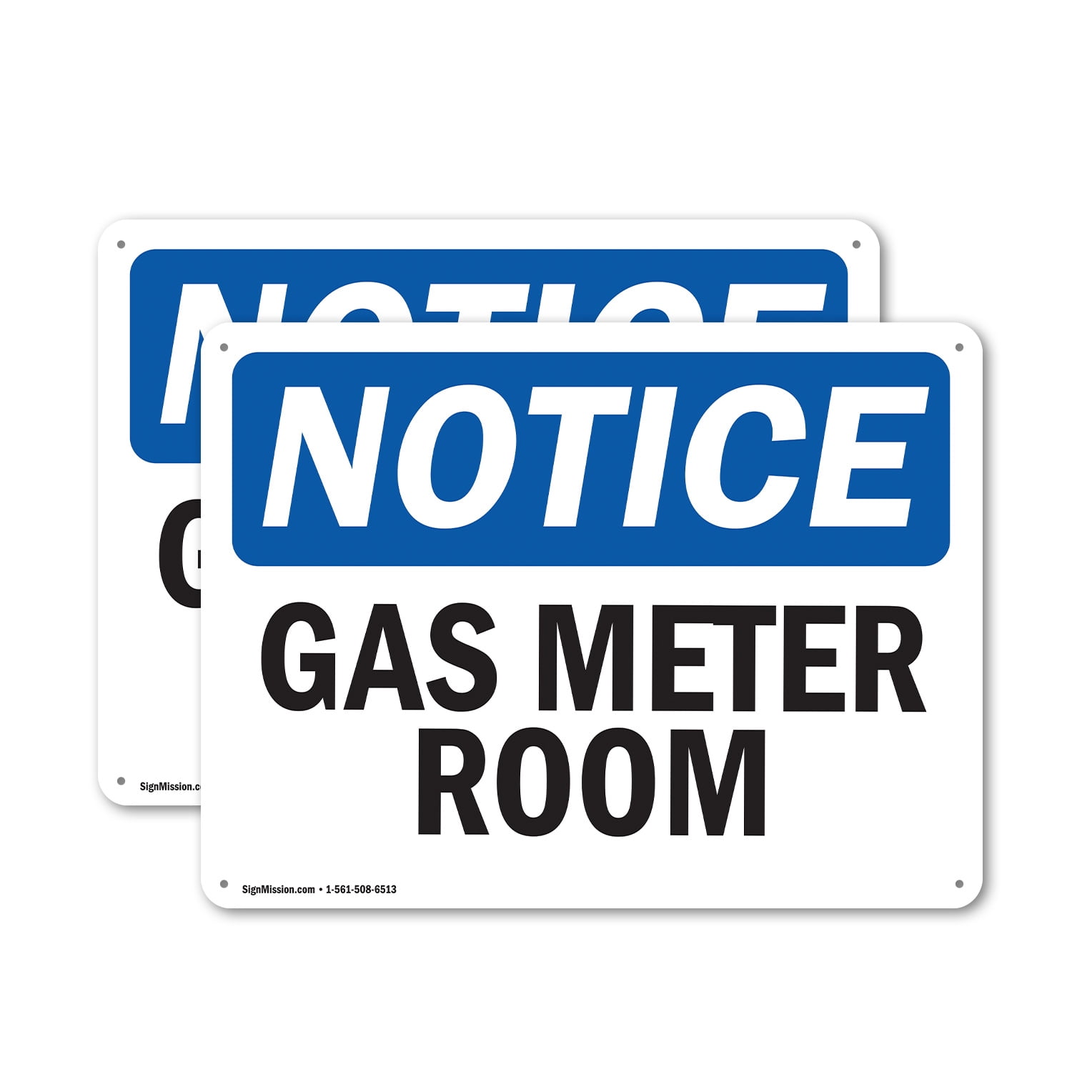 Gas Riser Sign (2 Pack) Gas Meter Room OSHA Notice Sign 10 Inch X 7 Inch Plastic Sign ...