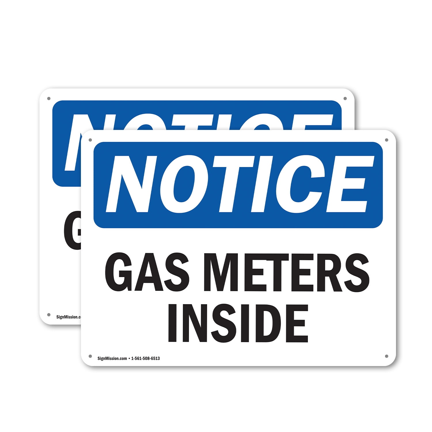 (2 Pack) Gas Meters Inside OSHA Notice Sign 18 Inch X 12 Inch Plastic ...