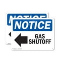 thumbnail image 1 of (2 Pack) Gas Shutoff [Left Arrow] OSHA Notice Sign 18 Inch X 12 Inch Plastic Sign, Weather Resistant, UV Protected for Workplace, Business, and Construction Site, Made in the USA, 1 of 8