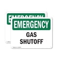 thumbnail image 1 of (2 Pack) Gas Shutoff OSHA Emergency Sign 18 Inch X 12 Inch Plastic Sign, Weather Resistant, UV Protected for Workplace, Business, and Construction Site, Made in the USA, 1 of 8